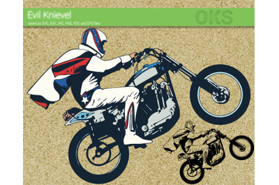 stunt bike svg, evil knievel svg files, vector, clipart, cricut, downl