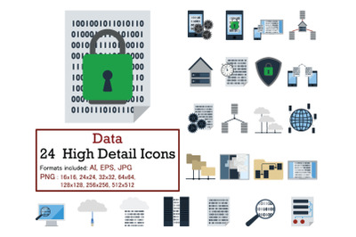 Set of 24 Data Icons