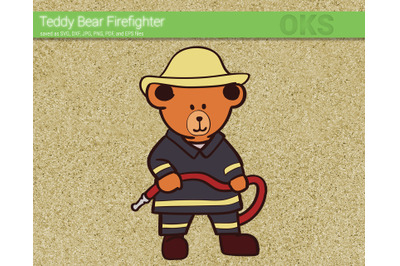 teddy bear svg, firefighter svg files, vector, clipart, cricut, downlo