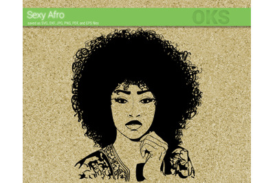 sexy afro svg, svg files, vector, clipart, cricut, download