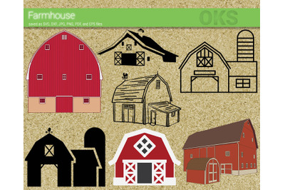 farmhouse svg, barn svg files, vector, clipart, cricut, download