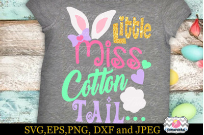 SVG, Dxf, Eps &amp; Png Easter Bunny Little Miss Cotton Tail