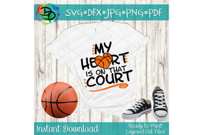 Basketball svg My Heart is on that court Bundle Svg Basketball Svg Bun