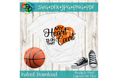 Basketball svg My Heart is on that court Bundle Svg Basketball Svg Bun