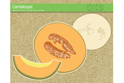 cantaloupe svg, svg files, vector, clipart, cricut, download