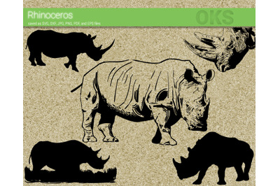 rhino svg, rhinoceros svg files, vector, clipart, cricut, download