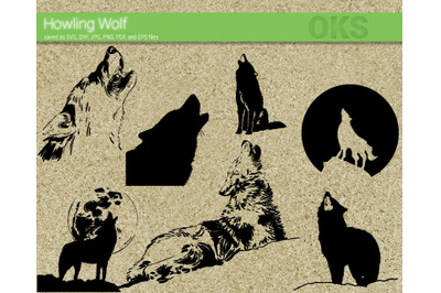 howling wolf svg, svg files, vector, clipart, cricut, download