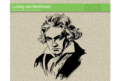 beethoven svg, svg files, vector, clipart, cricut, download