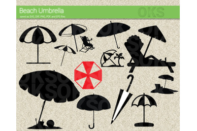 beach umbrella svg, svg files, vector, clipart, cricut, download