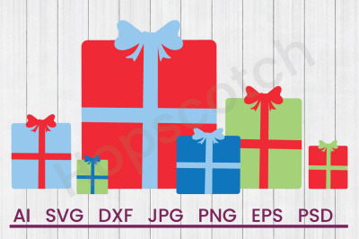 Christmas Gifts - SVG File, DXF File