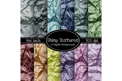 12 Pack of Shiny Crumpled Paper Backgrounds
