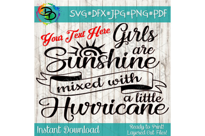 Southern Girl SVG, Sunshine Mixed With A Little Hurricane SVG, Souther