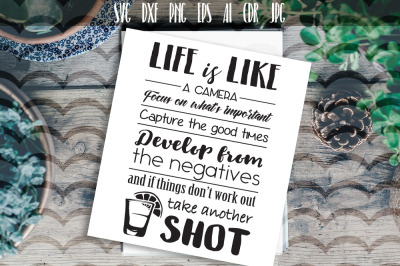 Life is like a camera... Take another shot SVG
