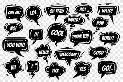 Black Speech Bubbles set