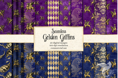 Golden Griffins Digital Paper