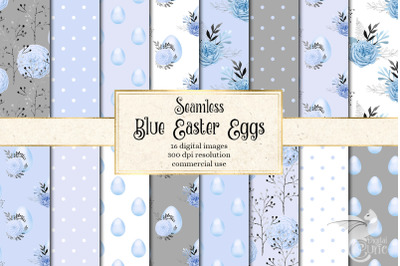 Blue Easter Eggs Digital Paper