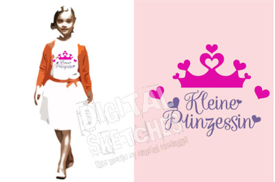 Kleine Prinzessin German Saying Cut File Crown Silhouette Vector