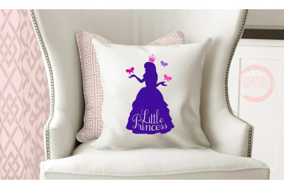 Little Princess Saying Butterfly Cut File Crown Silhouette Vector .SVG