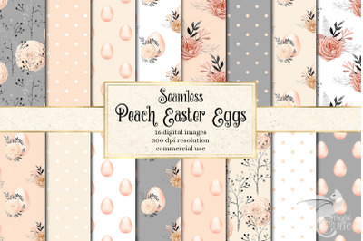 Peach Easter Eggs Digital Paper