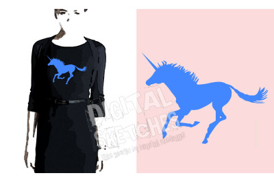 Unicorn Cut File Horse Animals Vector Silhouette .SVG .DXF
