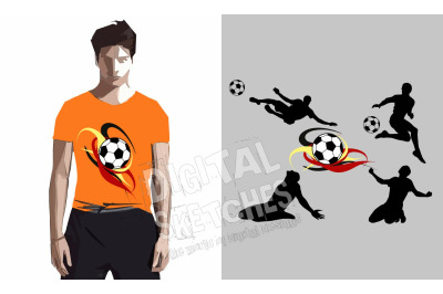 Soccer Player Collection Ball Sport Vector Cut File .SVG .DXF