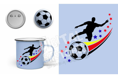 Soccer Player Vector Silhouette Sport Ball Cut File .SVG .DXF
