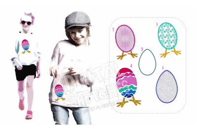 Easter Egg Applique Design Machine Embroidery 3 Sizes