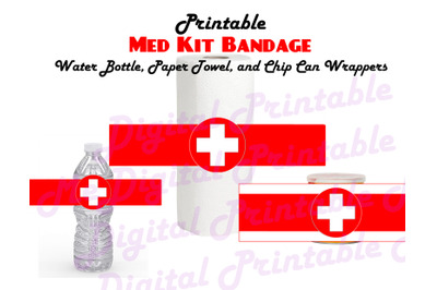 Medkit Wrappers, Health, Bandage, Printable, Paper Towel, Water Bottle