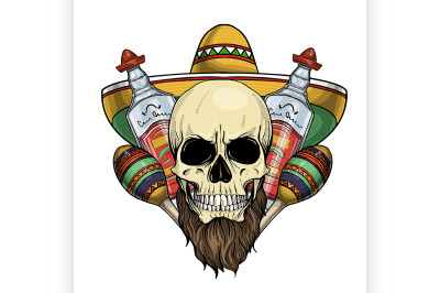 Mexican sketch skull