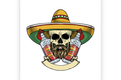 Mexican sketch skull