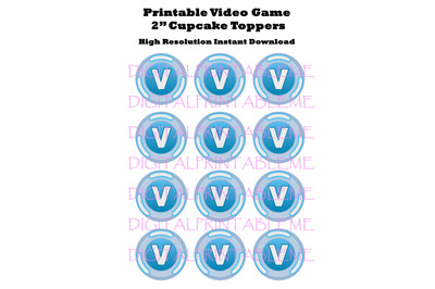 Printable Cupcake Toppers, Video Game Party, Coins, Game Loot, Pinata,