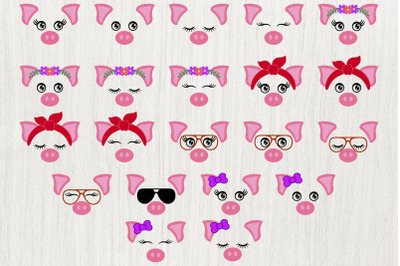 Download Download Pig Svg Pig Face Svg Pig Clip Art Pig Bandana Design Free Cut Files Svg Free Download PSD Mockup Templates