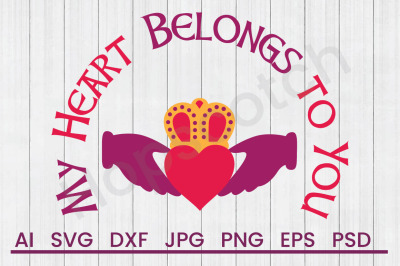 Claddagh Heart Crown - SVG File, DXF File