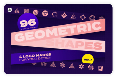 96 Geometric shapes &amp; logo marks collection Vol.1