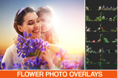 Digital flower backdrop, Flower overlay, Photoshop overlay