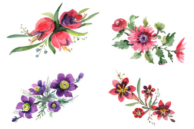 Bouquet April sun Watercolor png