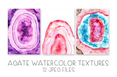 12 Agate Watercolor Textures