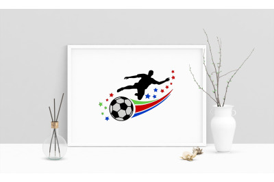 Machine Embroidery Design Soccer Art Wall Decor Embroidery Art 3 Sizes