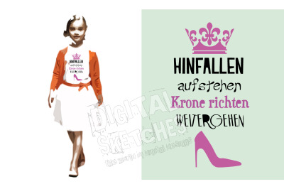 Prinzessin German Saying Hinfallen Aufstehen Cut File Vector Silhouett
