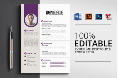 3 Pages CV Resume Template