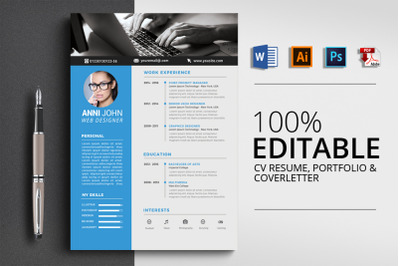 Clean Job CV Resume Word  Template