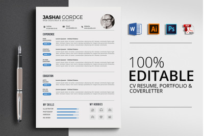 CV Resume Word 3 Pages Template