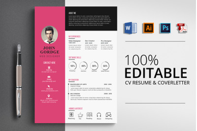 Clean CV Resume Word Template