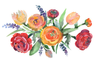 Bouquet floral waltz Watercolor png