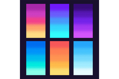 Dithering pixels background. Old retro video game pixel art gradient,