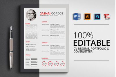 CV Resume Word 3 Pages Template