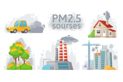 Air pollution source. PM 2.5 dust, dirty environment and polluted air