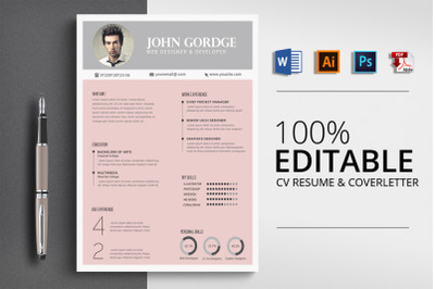 Professional CV Resume Word