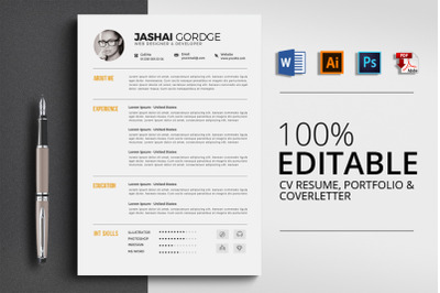 CV Resume Word 3 Pages Template