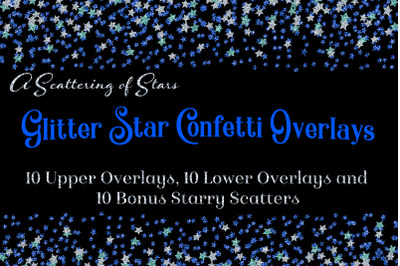 Glitter Star Confetti Overlays - A Scattering of Stars